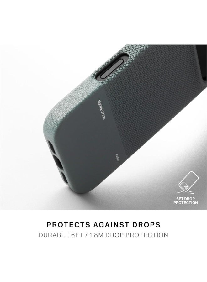 Native Union iPhone 17 Pro Max MagSafe Case RE CLASSIC, 6-Ft Drop Protection Premium Leather Cover Case, Slim & Thin, Raised Camera Bezel, Wireless Charging Compatible - Slate Green - Image 4
