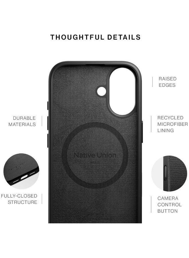 Native Union iPhone 17 MagSafe Case ACTIVE 2.0, 10-Ft Drop Protection Premium Leather & TPU Cover Case, Slim & Thin, Raised Camera Bezel, Wireless Charging Compatible - Black Black - Image 2