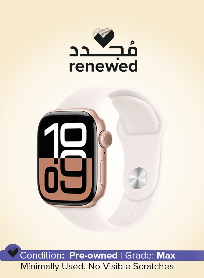 Apple Renewed - Watch Series 10 GPS 42mm Rose Gold Aluminium Case With Light Blush Sport Band - Image 1