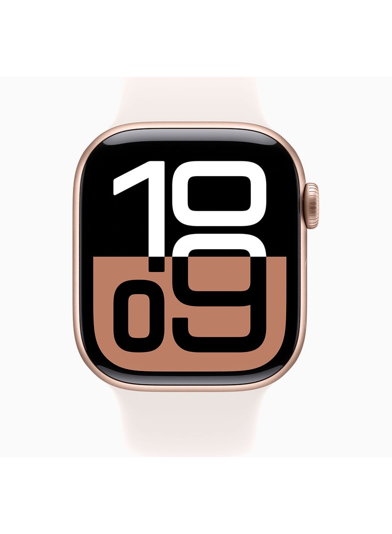 Apple Renewed - Watch Series 10 GPS 42mm Rose Gold Aluminium Case With Light Blush Sport Band - Image 2