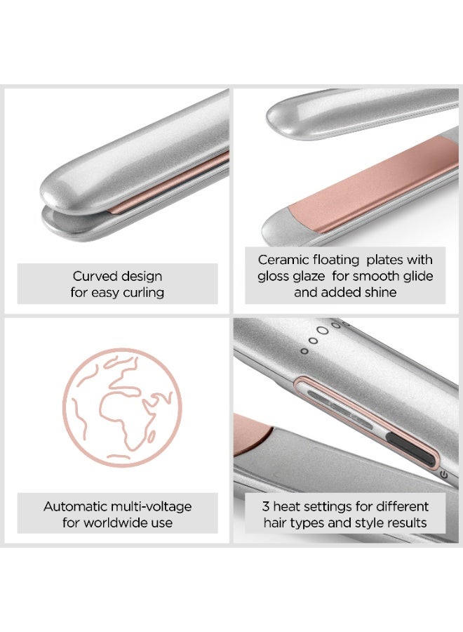 BaByliss Cosmos Styler Smooth Sleek Hair Straightener with 25mm Ceramic Plates, Fast Heating with 3 Heat Settings 180–235°C, Multi-Voltage Use, (ST260SDE) Grey 32x7x13.5cm - Image 2