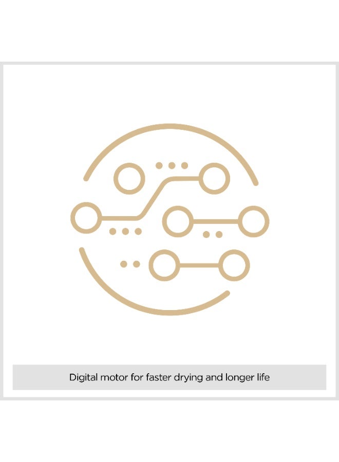 BaByliss Titanium Shine Hair Dryer with Diffuser, Powerful Compact Ionic Hair Dryer for Fast Drying, 1600W Digital Motor, 3 Heat 3 Speed Settings, Cold Shot, D6200DSDE Silver 20x10x32cm - Image 4