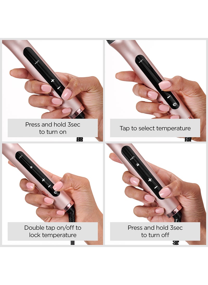 بيبي ليس أداة تصفيف حرارية لزيادة حجم الشعر بفرشاة هوائية ساخنة، فرشاة دائرية ساخنة 28 مم مع وظيفة تجعيد، تحكم في تجاعيد الأيونات، 4 إعدادات حرارة، متعددة الجهد، (HSB200SDE) - Image 4