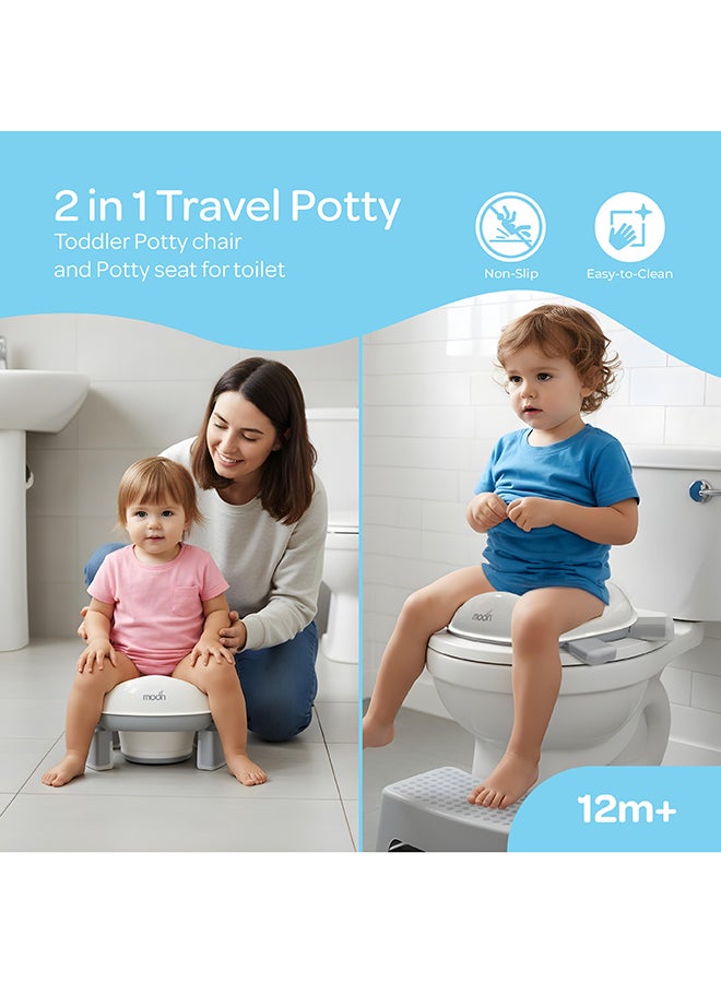 Moon Travel Potty Seat/Chair for Toddlers | Portable Foldable Potty-Training Seat with Disposable Liners,Lightweight & Compact Baby Potty Chair for Car, Outdoor & Travel Use | BPA-Free - Image 2