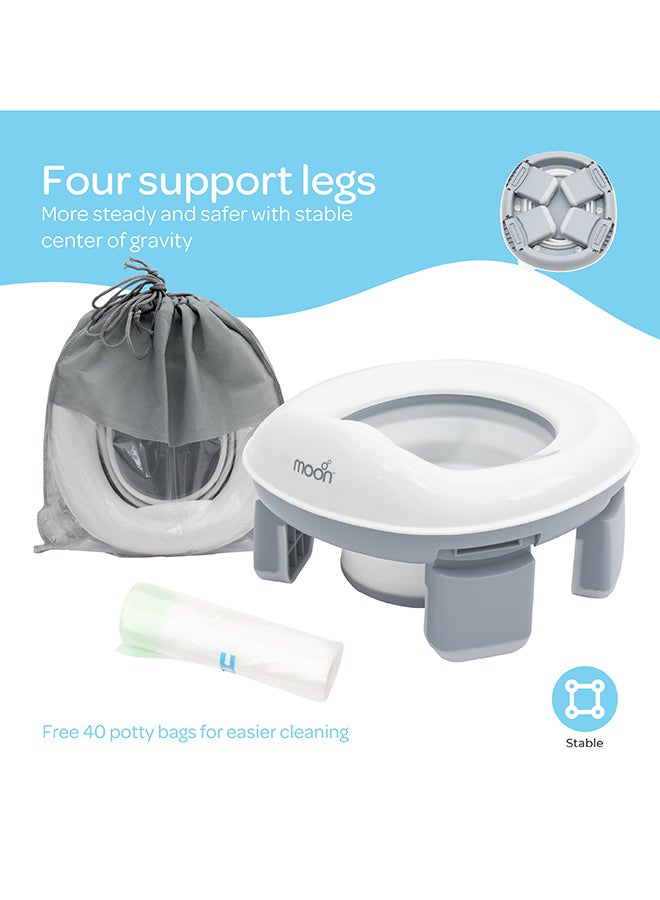 Moon Travel Potty Seat/Chair for Toddlers | Portable Foldable Potty-Training Seat with Disposable Liners,Lightweight & Compact Baby Potty Chair for Car, Outdoor & Travel Use | BPA-Free - Image 5