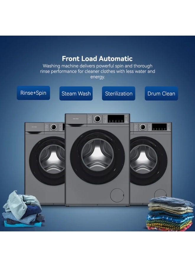STAR TRACK 6KG Front Load Washing Machine | BLDC Inverter Motor, 1200 RPM Max Spin, 5-Star UAE Energy Rated, Slim Depth Washer with Steam & Sterilization Programs, Fully Automatic 6 kg SW-600ATT2-AZ Grey - Image 5