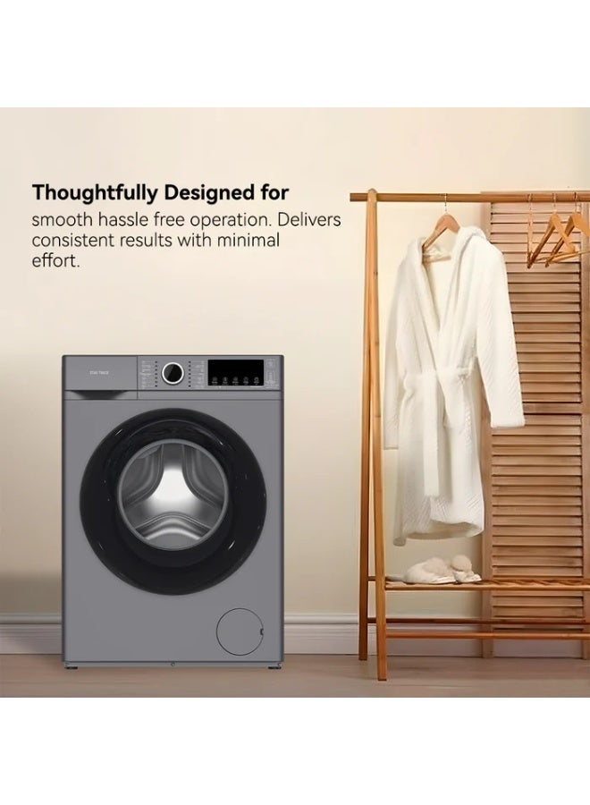 STAR TRACK 6KG Front Load Washing Machine | BLDC Inverter Motor, 1200 RPM Max Spin, 5-Star UAE Energy Rated, Slim Depth Washer with Steam & Sterilization Programs, Fully Automatic 6 kg SW-600ATT2-AZ Grey - Image 3