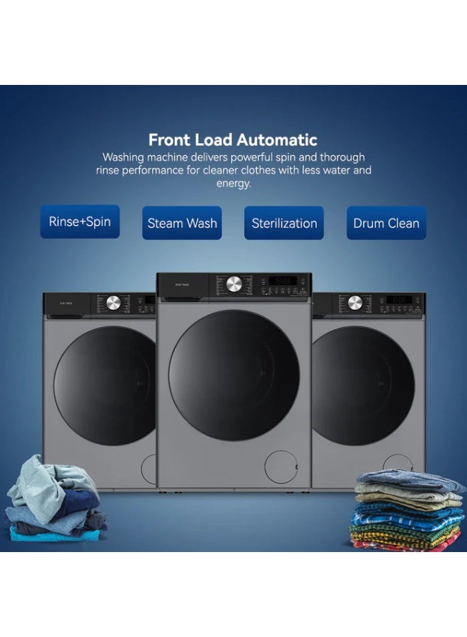 STAR TRACK 9KG Front Load Washing Machine | 14 Programs, BLDC Inverter Motor, 1400 RPM Max Spin Speed, 5-Star UAE Energy Rated, Fully Automatic Washer for Medium Families with Duvet & Sports Cycles 9 kg SW-900ATT2-AZ Grey - Image 5