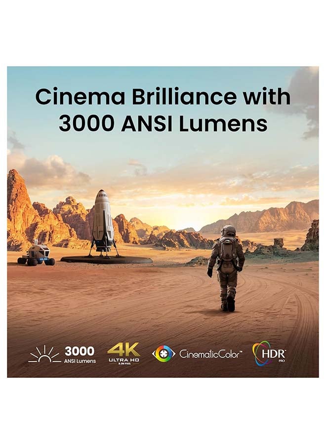BenQ TK705i 4K Home Entertainment Projector,Netflix,3000 ANSI Lumens,Google TV,Low Input Lag,Auto Image Adjustment,Optical Zoom,Bluetooth,HDMI 2.1,HDR10 +,Quiet Projector,2-Year Warranty TK705i Silver - Image 2