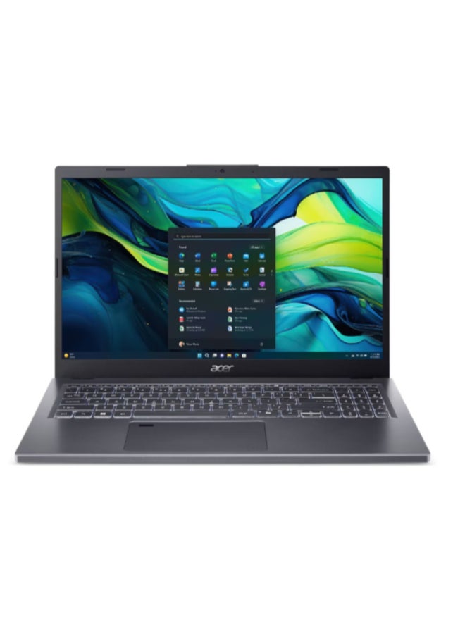 أيسر لابتوب Aspire A15 بشاشة 15.6 بوصة عالية الدقة بالكامل (1920×1080)، معالج Core i9-13900H، ذاكرة وصول عشوائي 16 جيجابايت DDR5، قرص صلب SSD بسعة 512 جيجابايت، معالج رسومات Intel Iris Xe، نظام تشغيل DOS (بدون ويندوز)، متوفر باللغتين الإنجليزية والعربية، لون رمادي الإنجليزية/العربية - Image 1