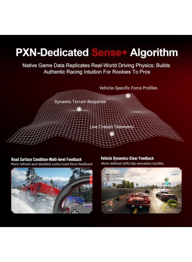 PXN VD4 Bundle Direct Drive Sim Racing Wheel – 4Nm Force Feedback Servo Motor Base, 11-Inch W-AS Racing Steering Wheel & HM Pedals, PC Windows 7–11 Driving Simulator Setup - Image 5