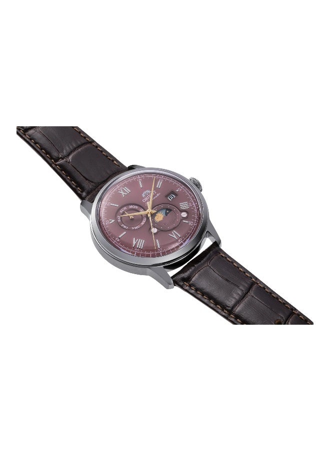 أورينت ساعة ORIENT كلاسيك بامبينو شمس وقمر RA-AK0807R - جلد للذكور ميكانيكية 3 عقارب - Image 3