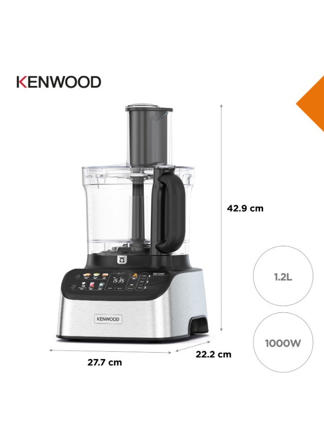 KENWOOD MultiPro OneTouch Food Processor & Blender, 1.5L Glass Blender, OneTouch Presets, Digital Scale, 11 Attachments, Juice Extractor 3 L 1000 W FDM73.980SS Silver - Image 3