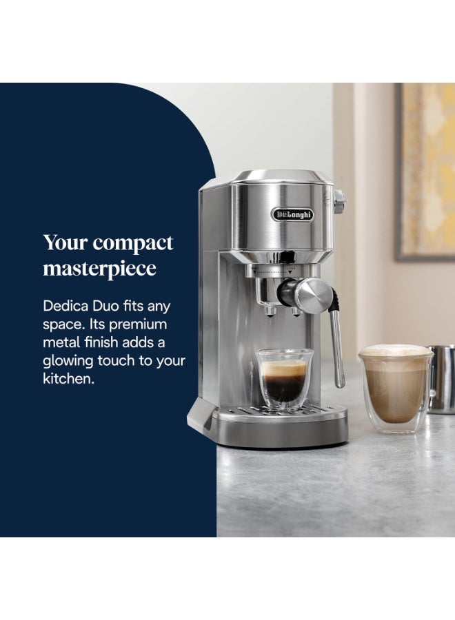 ديلونجي ديليكا ديو، ماكينة قهوة بارستا مع مضخة، إسبريسو وقهوة باردة، ماكينة قهوة يدوية مع قضيب بخار لتزيين اللاتيه، بعرض 15 سم، 2 إسبريسو، شاشة تعمل باللمس، كوب حتى 13 سم - Image 2