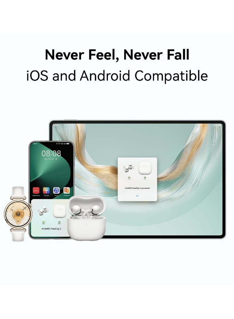 FreeClip 2 Wireless Earphones, Bluetooth Earbuds, Airy C-bridge Design, Adaptive Open-ear Listening, Crystal-clear Calls, 38 Hours Long Battery Life, Compatible with iOS & Android, IP57 With Free Loss Care Rose Gold Rose Gold image 8