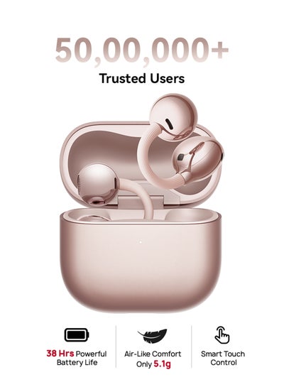 HUAWEI FreeClip 2 Wireless Earphones, Airy C-bridge Design, Adaptive Open-ear Listening, Crystal-clear Calls, 38 Hours Long Battery Life, Compatible with iOS & Android, IP57, Rose Gold