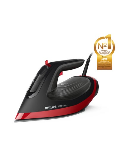 Philips 6000 Series Steam Iron High end irons 300 ml 2800 W DST6130/46 Black/Red