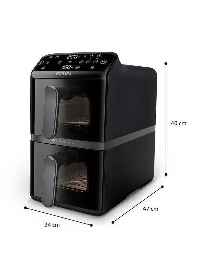 Philips Airfryer 4000 Series Stacked Dual Basket Airfryer 10 L 2750 W NA460/00 black black - Image 3