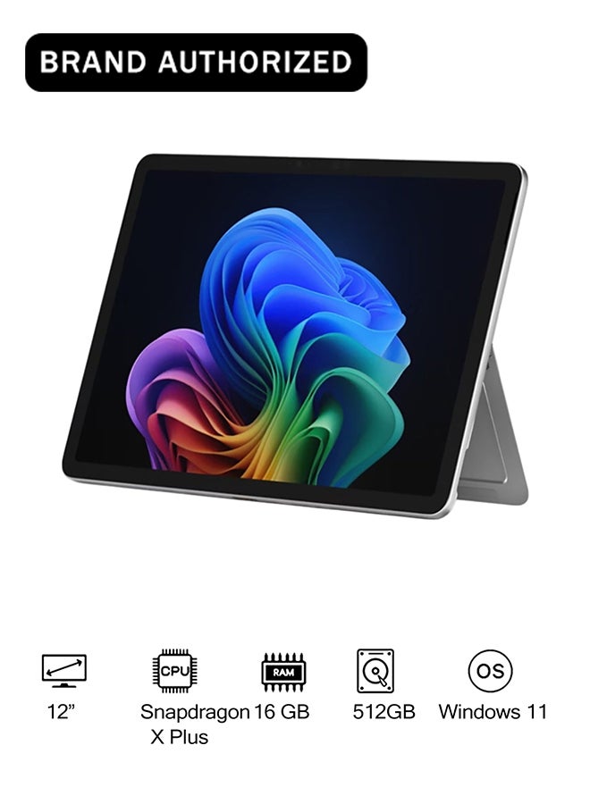 Microsoft Surface Pro 12" Copilot+PC, 2 in 1, Snapdragon X Plus 8 Core, 16GB RAM, 512 SSD + Keyboard Platinum - Image 1