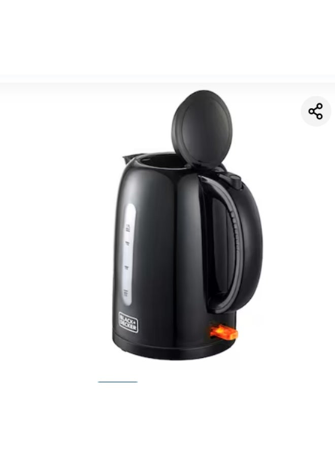 بلاك اند ديكر غلاية كهربائية JC64-B5، 2200 واط، 1.7 لتر، أسود، فولاذ مقاوم للصدأ، بدون سلك - Image 2