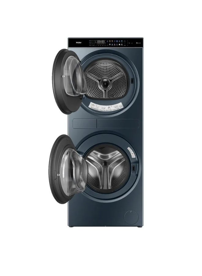 هاير Haier Washing Machine Front Loading 13/13KG 1400 RPM Direct Motion Inverter With Steam HWD130-BD14LCU1 13 kg HWD130-BD14LCU1 cyan - Image 2