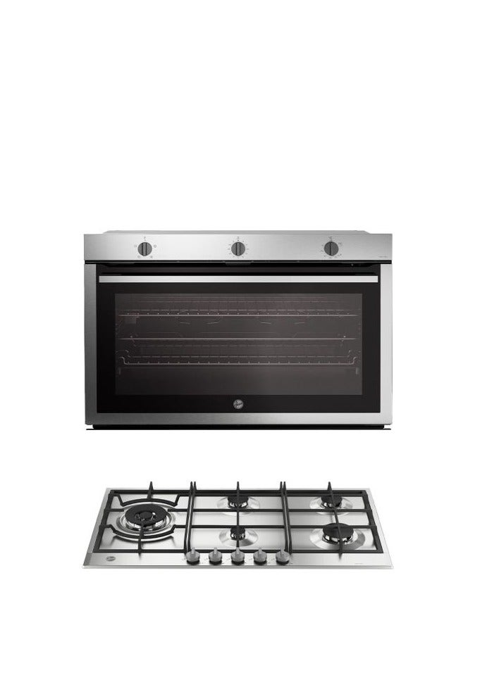 HOOVER Home  HOOVER Built-In Oven Gas 90 x 60 cm - 121 Liter Stainless Steel x Black HOU911G6-EGY 121 L 1 W HOU911G6-EGY silver - Image 3
