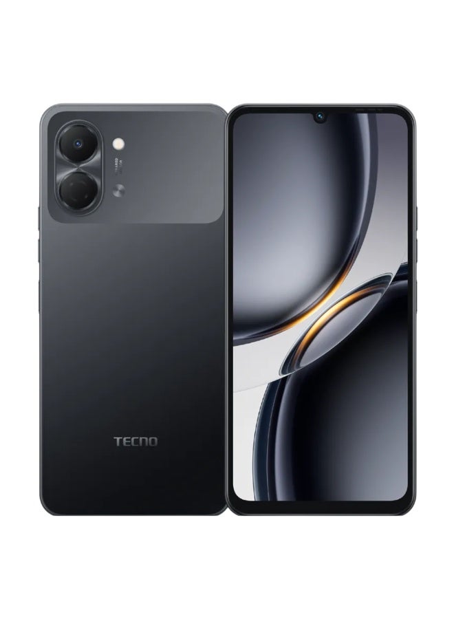 تكنو هاتف GO 3 باللون الأسود الحبر 6.75 بوصة شاشة IPS LCD بتردد 120 هرتز + معالج Unisoc T7250 بدقة 4 نانومتر + كاميرا 13 ميجابكسل + بطارية 5000 مللي أمبير 15 واط شحن Type-C + 64 جيجابايت تخزين 4 جيجابايت RAM + أندرويد 15 + IP64 + واي فاي مزدوج النطاق وبلوتوث 5.2 - Image 1