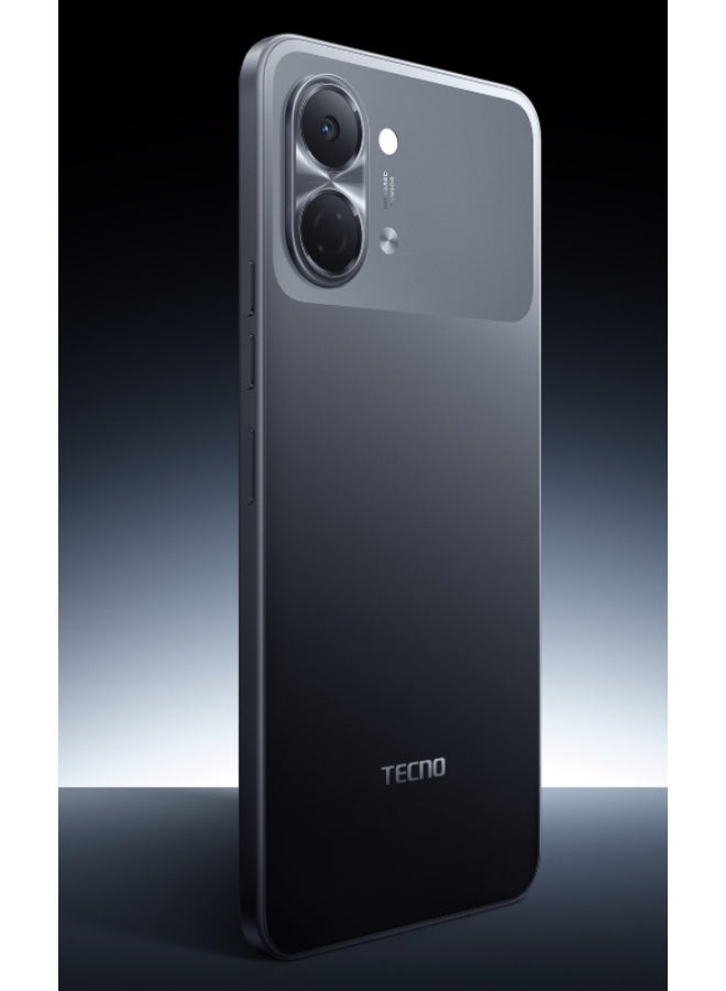 تكنو هاتف GO 3 باللون الأسود الحبر 6.75 بوصة شاشة IPS LCD بتردد 120 هرتز + معالج Unisoc T7250 بدقة 4 نانومتر + كاميرا 13 ميجابكسل + بطارية 5000 مللي أمبير 15 واط شحن Type-C + 64 جيجابايت تخزين 4 جيجابايت RAM + أندرويد 15 + IP64 + واي فاي مزدوج النطاق وبلوتوث 5.2 - Image 2