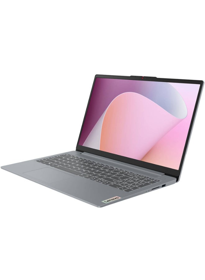 Lenovo IdeaPad Slim 3 15AMN8  Laptop – AMD Ryzen 3-7320U / 15.6inch FHD / 512GB SSD / 8GB RAM / Shared AMD Radeon 610M Graphics / Windows 11 Home Middle East Version – [82XQ00QAAX] English/Arabic arctic grey - Image 1