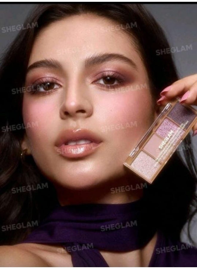 SHEGLAM Essential Square Eyeshadow Quad-Serendipity Brand Beauty Makeup Face Paint Cosmetic For Women Girls Perfect For Winter Ideal For Y2K Fancy Fashion Suitable For Birthday Christmas Gift Party Ready Best Color Multicolour - Image 2