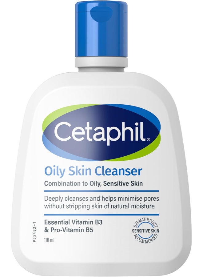 سيتافيل غسول للوجه والجسم للبشرة الدهنية، مناسب للبشرة المختلطة والدهنية والحساسة، مع النياسيناميد، بدون رائحة، خالي من الصابون، مضاد للحساسية، 118 مل - Image 1