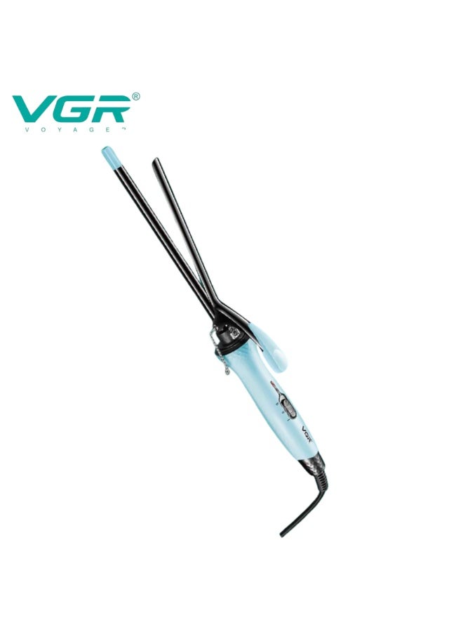 VGR Hair Curler V-576 For Women , 9mm Automatic Curling Iron with Titanium & Ceramic Coating, Adjustable Temperature up to 220°C, On/Off Switch, Swivel Cord & Foldable Stand , Professional Hair Styling Tool BLUE - Image 1