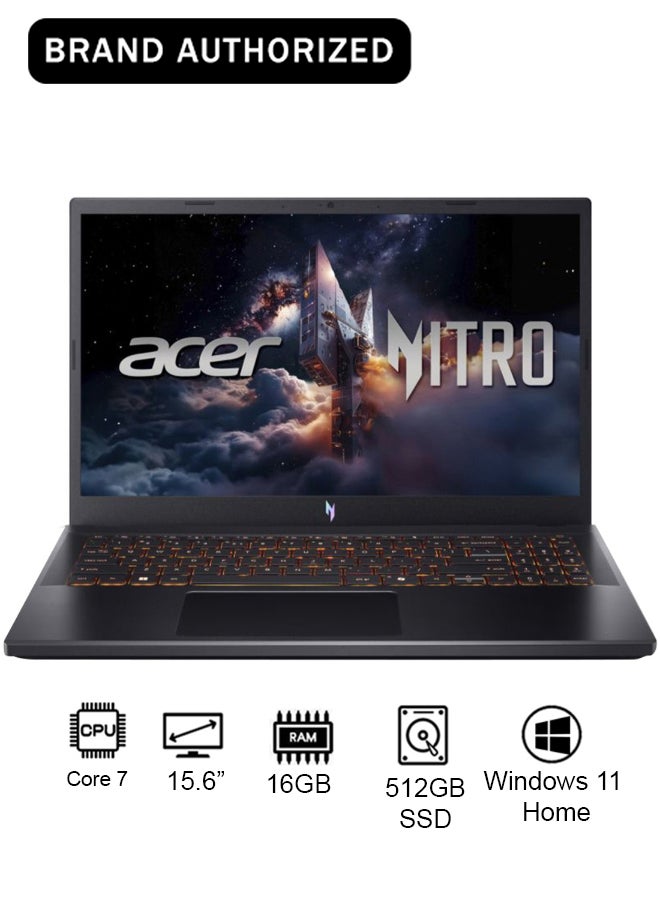 (Upgraded Version) Nitro V ANV15 Gaming Laptop 14th Gen Intel Core 7-240H 10 Cores Upto 5.2GHz/16GB DDR5 RAM/512GB SSD Storage/6GB NVIDIA®GeForce®RTX 4050 Graphics/15.6" FHD IPS 165Hz Display/W11/WiFi-6/Amber Backlit KB/Thunderbolt 4/ / English Obsidian Black