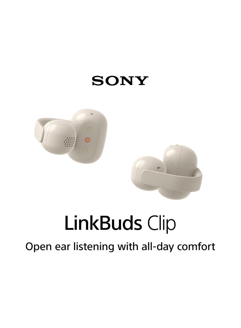 سوني Sony WF-LC900 LinkBuds Clip Wireless Earbuds with Open-Ear Design, Bluetooth 5.3, 37 Hours Battery Life, Cream - Image 2