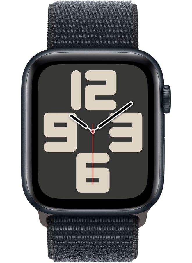 ابل  Certified Pre Owned - Watch SE (2nd Gen, 2023) GPS 40mm Smartwatch with Aluminum Case and Sport Loop Midnight - Image 2