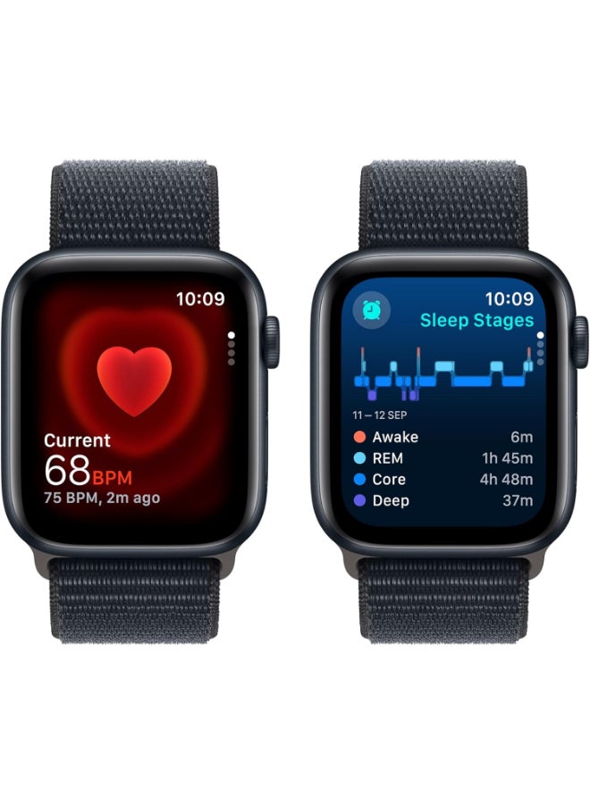 ابل  Certified Pre Owned - Watch SE (2nd Gen, 2023) GPS 40mm Smartwatch with Aluminum Case and Sport Loop Midnight - Image 5