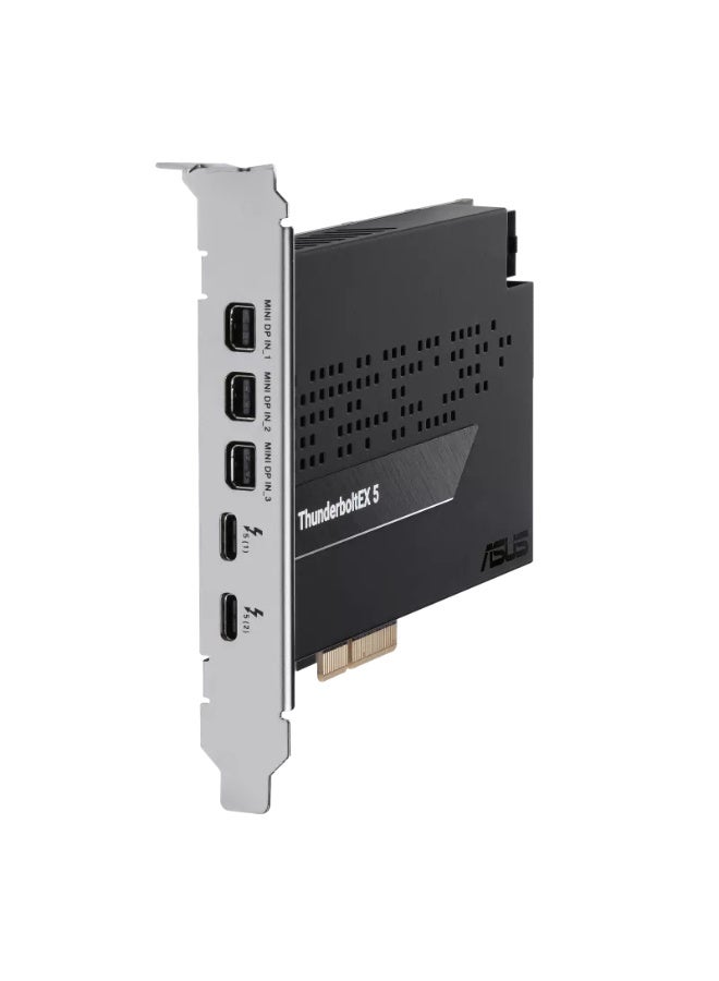 أسوس بطاقة توسيع ThunderboltEX 5 PCIe 4.0 x4 – منفذي Thunderbolt 5 USB-C، عرض نطاق يصل إلى 120Gbps، دعم DisplayPort 2.1، دعم حتى ثلاث شاشات 8K@60Hz، توصيل طاقة يصل إلى 130W، دعم سلسلة الدوائر، متوافقة مع Windows 11 | 90MC0E50-M0EAY0 - Image 4