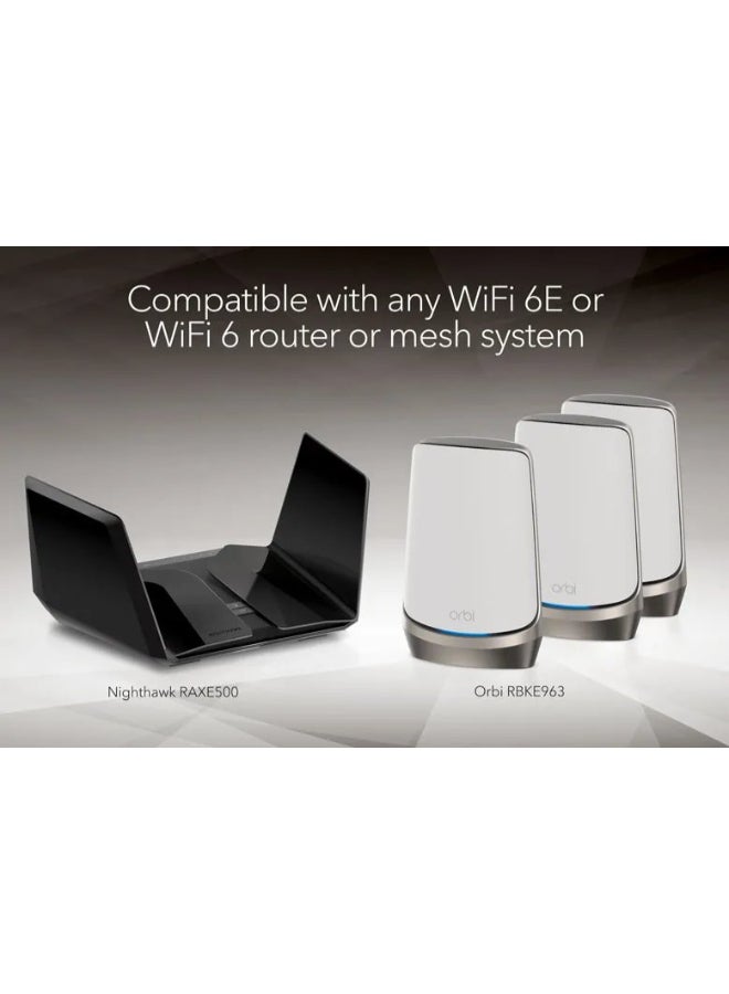 نت جير Nighthawk A8000 AXE3000 Wi-Fi 6E USB 3.0 Adapter – Tri-Band 2.4/5/6 GHz, Up to 3 Gbps, MU-MIMO, OFDMA, Beamforming+, WPA3 Security, Windows 10/11 Compatible, High-Gain Antennas with USB Cradle Black - Image 5