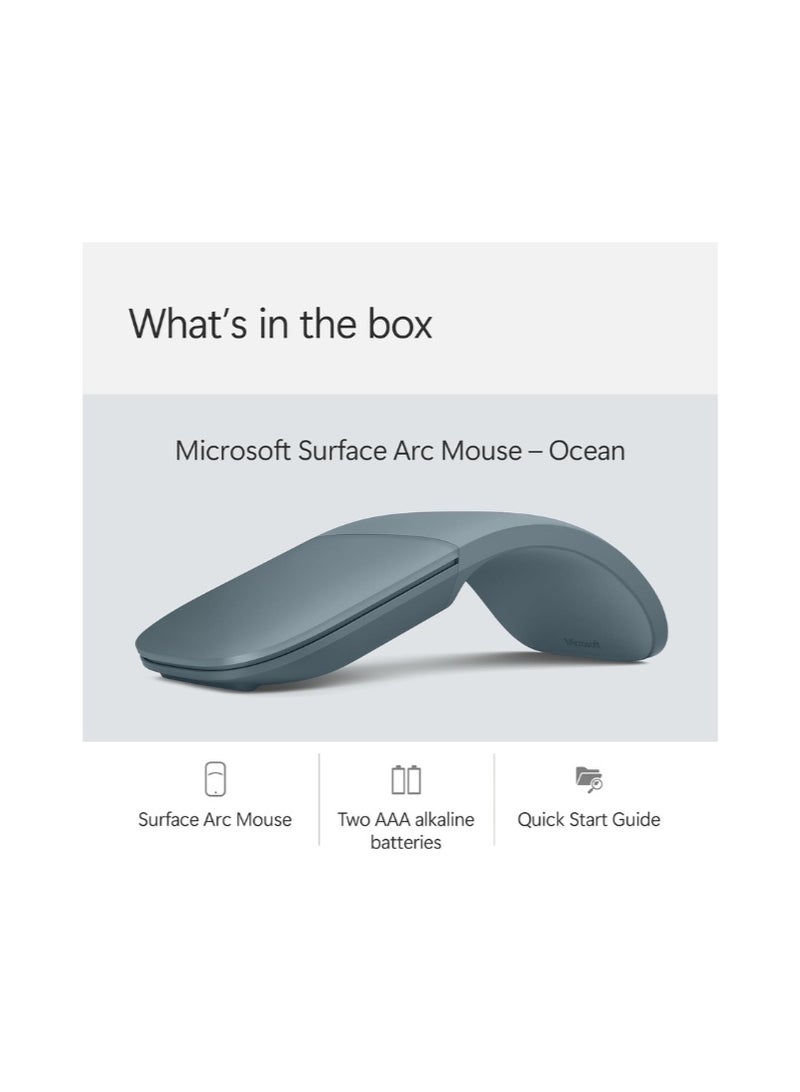 مايكروسوفت Microsoft Surface Wireless Arc Bluetooth Mouse, Ocean Blue Ocean Blue - Image 5