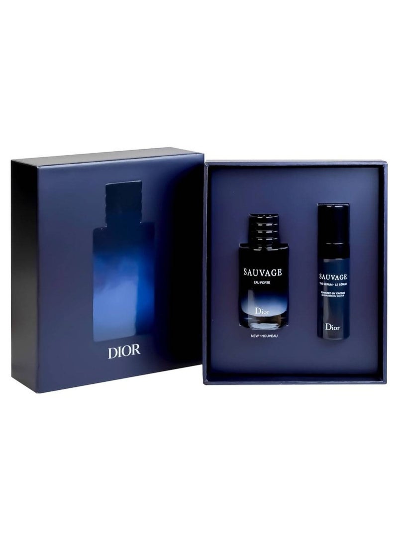 Dior The new Dior Sauvage gift set consists of (Sauvage Eau Forte perfume 10ml + Skin Youth Enhancement Face Serum 5ml) 10ml - Image 1