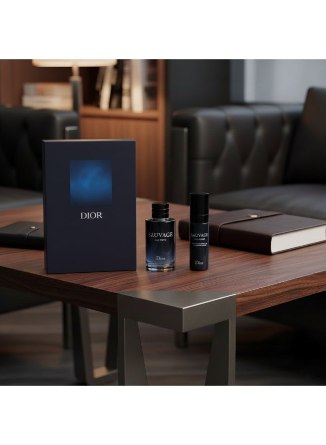 Dior The new Dior Sauvage gift set consists of (Sauvage Eau Forte perfume 10ml + Skin Youth Enhancement Face Serum 5ml) 10ml - Image 3