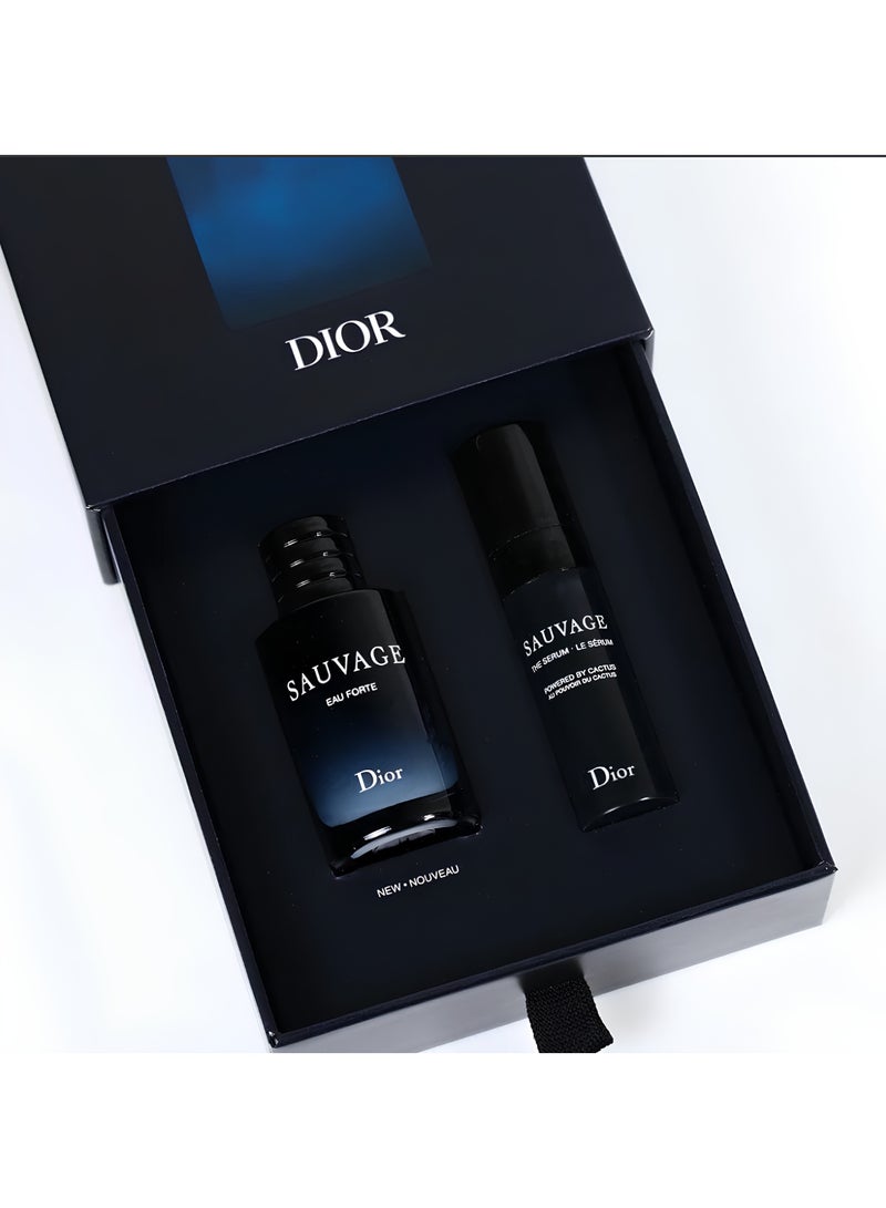 Dior The new Dior Sauvage gift set consists of (Sauvage Eau Forte perfume 10ml + Skin Youth Enhancement Face Serum 5ml) 10ml - Image 2