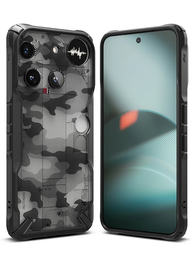 رينجك Fusion-X Case For Nothing Phone (3), Military-Grade Protection, Anti-Scratch Advanced Rugged Heavy Duty Bumper PC + TPU Cover - Camo Black - Image 1