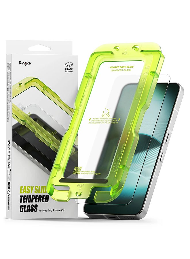 رينجك Easy Slide Tempered Glass, Easy Installation Tool, for Nothing Phone (3) Screen Protector, 9H Hardness Anti-Scratch Protector - 2Pack - Clear - Image 1