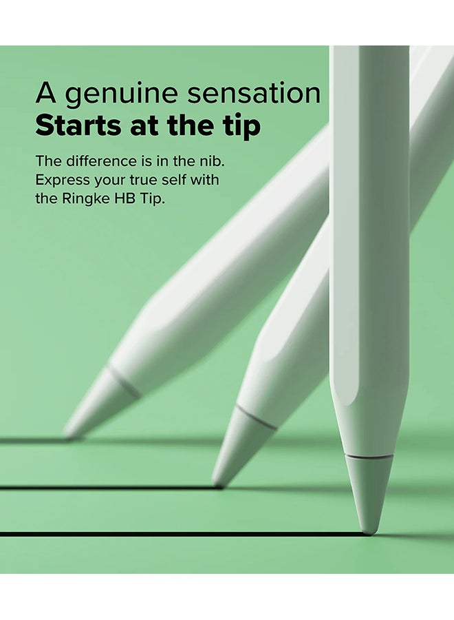 Ringke HB Replacement Tips Designed for Apple Pencil Pro, 2nd / 1st Gen, USB-C - Light Gray - 3 Pack - White - Image 4