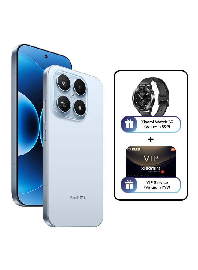 شاومي 17 أزرق جليدي 12 جيجابايت رام 512 جيجابايت 5G مع هدايا مجانية (ساعة شاومي S3 + بطاقة خدمة ضمان VIP الافتراضية) - النسخة العالمية - Image 1