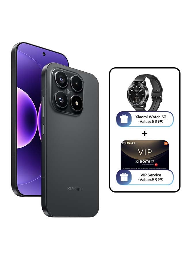 شاومي 17 بلاك 12 جيجابايت رام 512 جيجابايت 5G مع هدايا مجانية (ساعة شاومي S3 + بطاقة خدمة الضمان الافتراضية VIP) - النسخة العالمية - Image 1