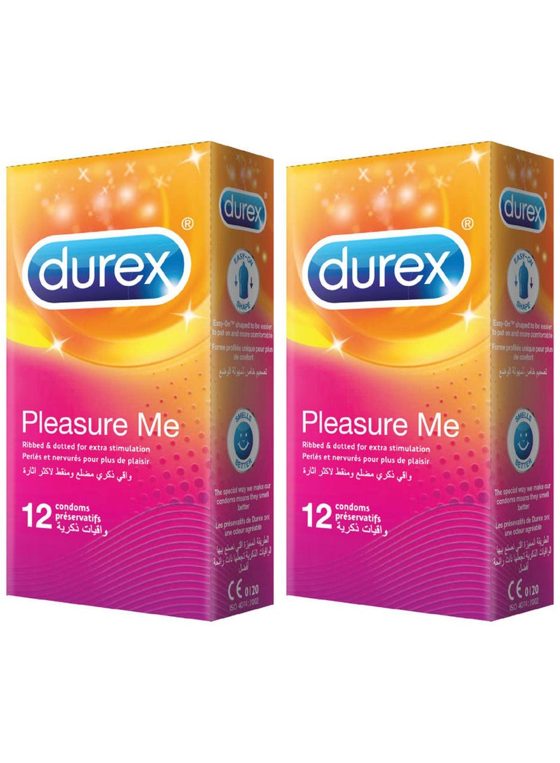 Durex Pack Of 2 Durex Pleasure Me Ribbed And Dotted 12 Condom - Image 1