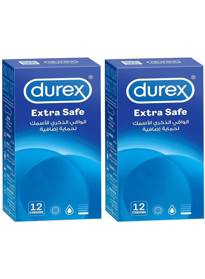 Durex Pack Of 2 Durex 12-Piece Latex Extra Safe Condoms - Image 1