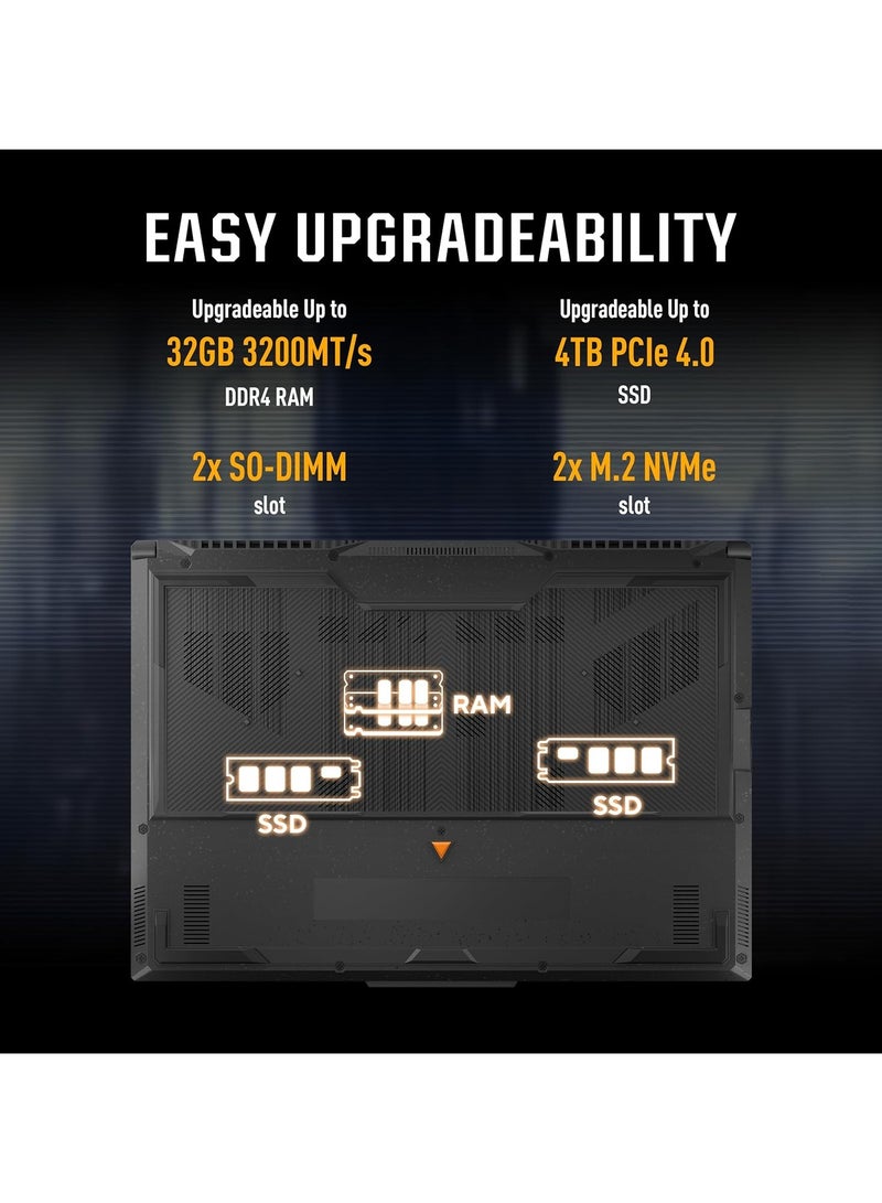 أسوس لابتوب الألعاب TUF Gaming F16 (FX607VU-RL001W) 16 بوصة FHD+ 144Hz – معالج Intel Core i5-210H، 16GB RAM، 512GB SSD، بطاقة رسومات NVIDIA GeForce RTX 3050، رمادي ميكانيكي، ويندوز 11 هوم - Image 4